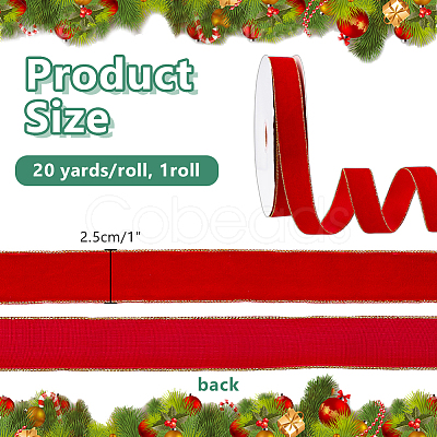 1 Roll 20 Yards Velvet Ribbons SRIB-PH0001-71A-1