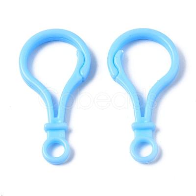 Opaque Solid Color Bulb Shaped Plastic Push Gate Snap Keychain Clasp Findings KY-R006-06-1