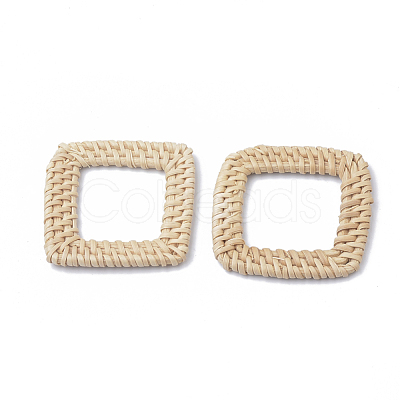 Handmade Reed Cane/Rattan Woven Linking Rings WOVE-Q075-16-1