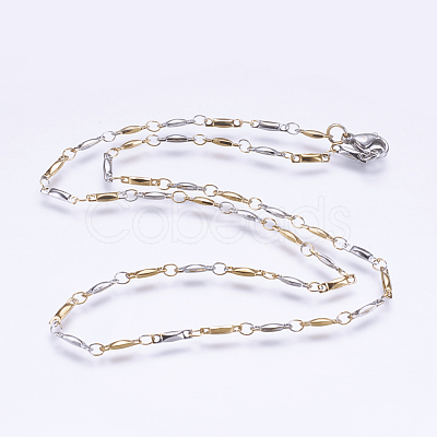 304 Stainless Steel Chain Necklaces STAS-P164-08GP-1