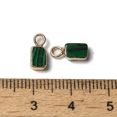 Natural Malachite Rectangle Charms G-Q169-07G-03-1