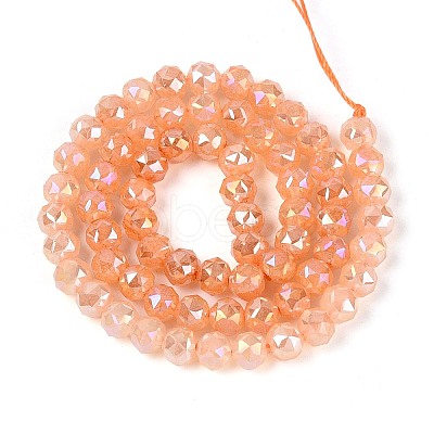 Anti-Tarnish Electroplate Glass Beads Strands GLAA-N064-6mm-05-1