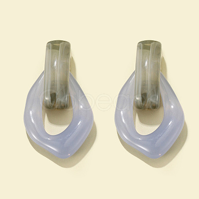 Oval Resin Dangle Stud Earrings FS-WGCF92D-05-1