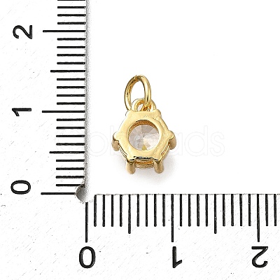 Brass Pave Cubic Zirconia Pendants X-KK-V002-23G-01-1