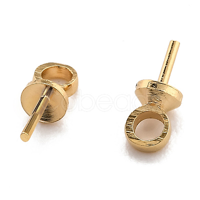 Brass Cup Pearl Peg Bails Pin Pendants KK-H759-29B-G-1