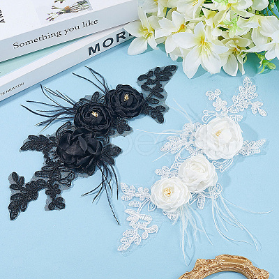 Flower Polyester Cloth Iron on/Sew on Patches DIY-WH20081-012B-1