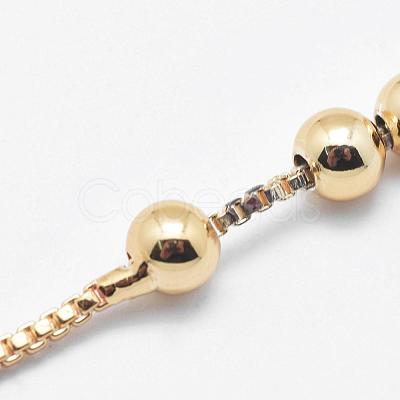 Brass Bead Chain Necklace Making NJEW-F151-01G-1