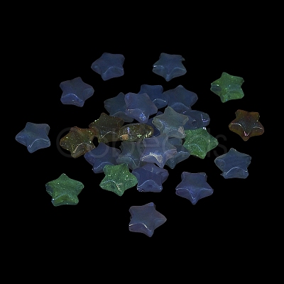 Star UV Plating Luminous Rainbow Iridescent Acrylic Beads LACR-R001-11A-1