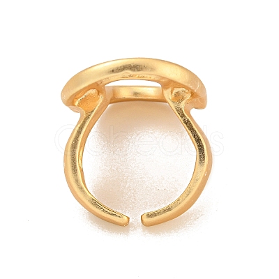 Matte Gold Color Alloy Cuff Rings for Women RJEW-K260-07A-1