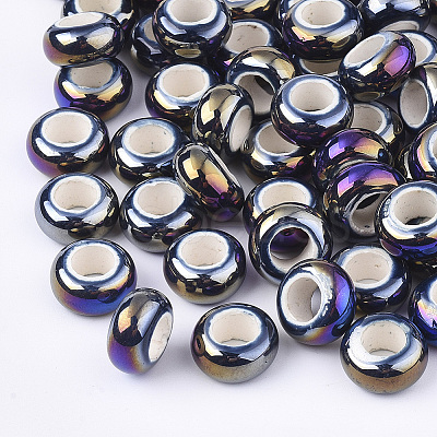 Electroplate Porcelain Beads X-PORC-T003-01-1