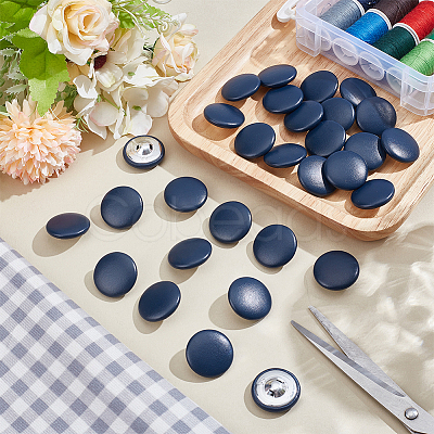 30Pcs Imitation Leather Snap Bottons BUTT-NB0001-90C-1