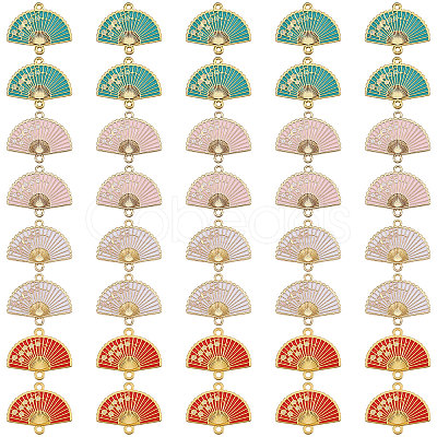 40Pcs 4 Styles Alloy Enamel Connector Charms ENAM-BC0001-08-1