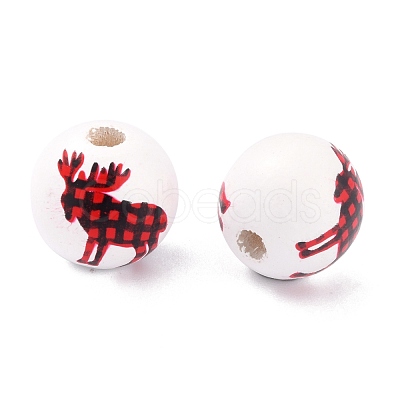 Dyed Natural Wooden Beads WOOD-O005-02B-1