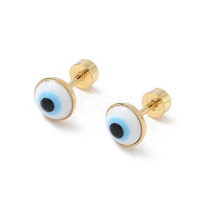 304 Stainless Steel Evil Eye Earlobe Plugs EJEW-H105-12-1