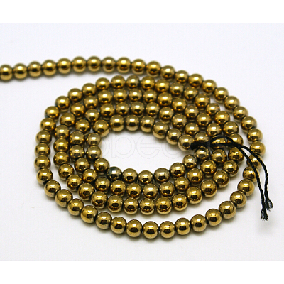 Non-magnetic Synthetic Hematite Beads Strands G-K015-2mm-01-1