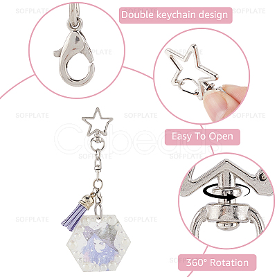 20Pcs 2 Styles Zinc Alloy Swivel Clasps FIND-SP0004-24P-1