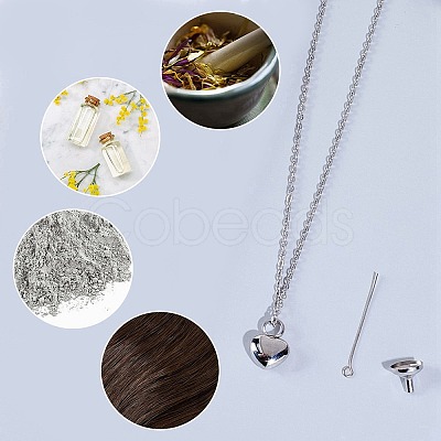 2Pcs Heart Stainless Steel Urn Ashes Pendants STAS-CN0001-72-1