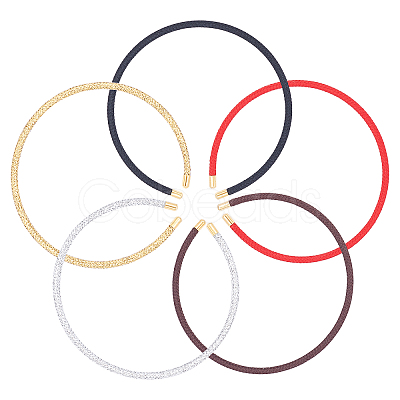 5Pcs 5 Colors Braided 304 Stainless Steel Wire Bracelet Making MAK-UN0001-34-1