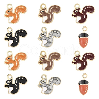 50Pcs 6 Styles Alloy Enamel Pendants ENAM-YW0008-88-1