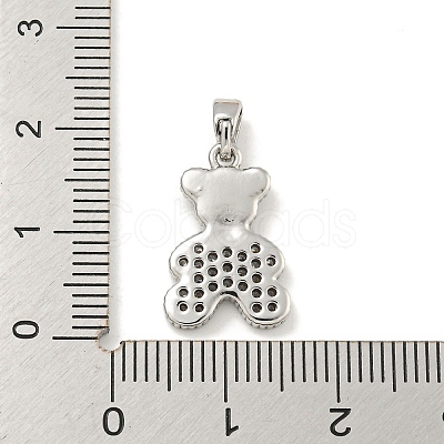 Brass Micro Pave Clear Cubic Zirconia Pendants KK-P275-18P-1