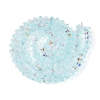 Electroplate Transparent Glass Beads Strands EGLA-N055-03A-03-1