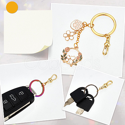 6Pcs Brass Keychain Clasp Findings KK-BBC0018-03-1