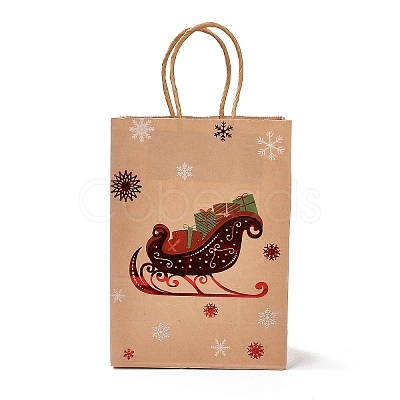 Christmas Theme Hot Stamping Rectangle Paper Bags CARB-F011-02D-1