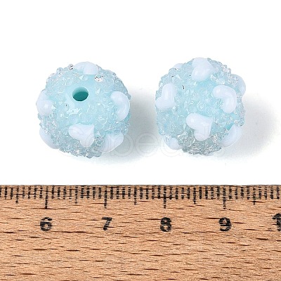 Opaque Acrylic & Transparent Resin Rhinestone Beads SACR-Q005-02A-06-1