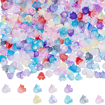 10Colors Two Tone Acrylic Bead Caps MACR-PH0001-71-1
