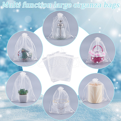 50pcs Large Organza Pouches Portable Shoes Bag Travel Storage Drawstring Bags OP-SP0001-03C-01-1