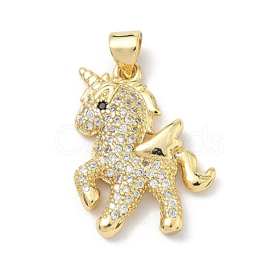 Brass Micro Pave Cubic Zirconia Pendants KK-H537-02G-1