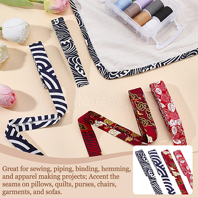 10M 4 Colors Printed Cotton Ribbon OCOR-FG0003-32-1