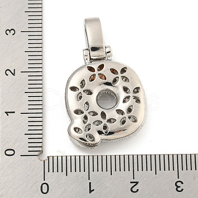 Brass Micro Pave Clear Cubic Zirconia Pendants KK-B099-01P-Q-1