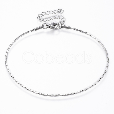 Tarnish Resistant 304 Stainless Steel Boston Link Chain Bracelets BJEW-K172-26P-1