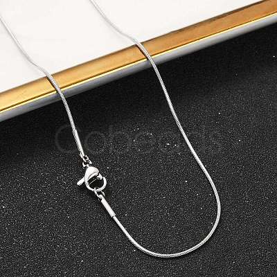 Tarnish Resistant Classic Plain 304 Stainless Steel Mens Womens Snake Chain Necklaces STAS-M174-018P-B-1