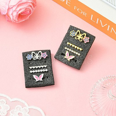 8Pcs Alloy Rhinestone Watch Band Rings FIND-CJ0005-40-1