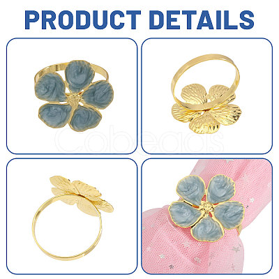 Flower Iron Enamel Napkin Rings AJEW-WH0077-019-1