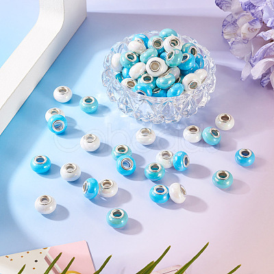 150Pcs Opaque Resin European Beads RESI-TA0004-72C-1