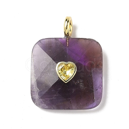 Natural Amethyst Faceted Pendants G-C274-03I-1