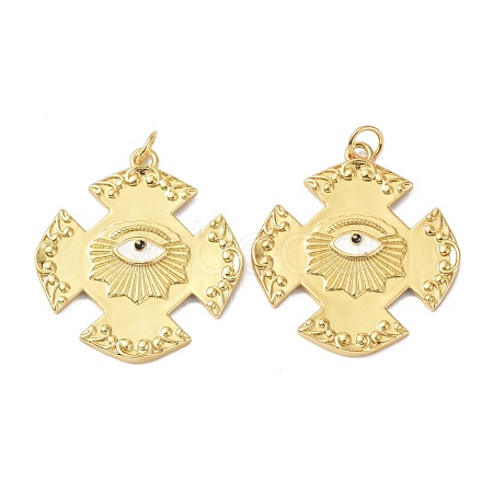 Brass Enamel Pendants KK-C223-20G-1