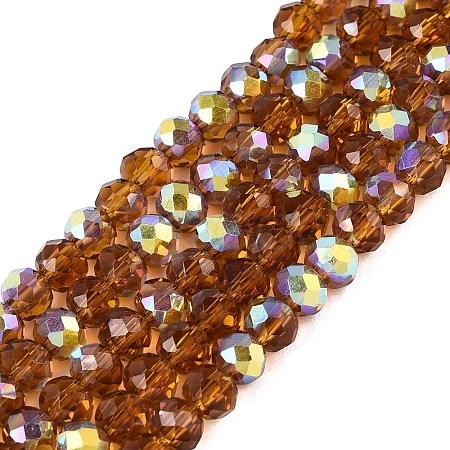 AB Color Plated Transparent Glass Rondelle Beads Strands EGLA-T029-4mm-10I-1