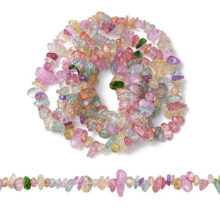 Baking Paint Crackle Glass Beads Strands G-YWC0001-01-1