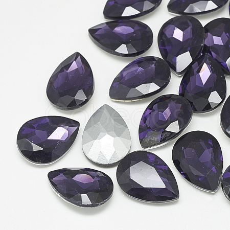 Pointed Back Glass Rhinestone Cabochons RGLA-T081-13x18mm-16-1