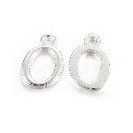 Silver Color Plated Alloy Letter Pendants PALLOY-J718-01S-O-1