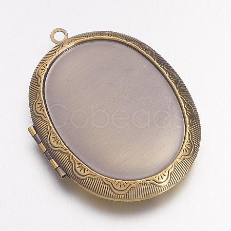 Brass Locket Pendants KK-M041-04AB-NF-1