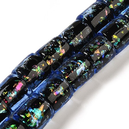 Handmade Dichroic Foil Glass Beads Strands DICH-U001-09F-1
