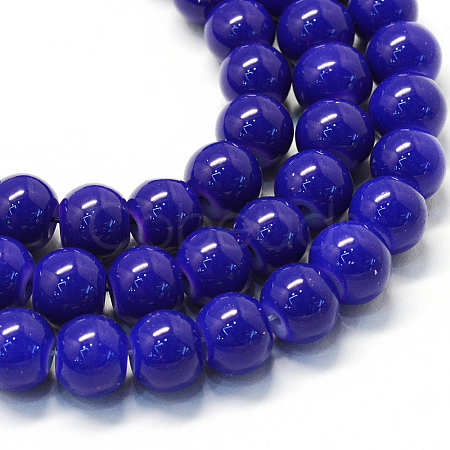 Baking Paint Glass Round Bead Strands X-DGLA-Q020-8mm-35-1