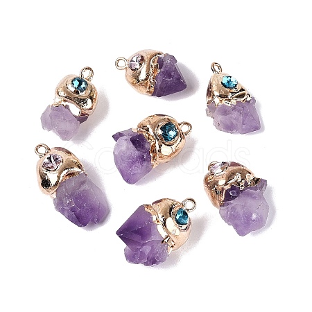 Natural Amethyst Geode Pendants G-N366-01G-1