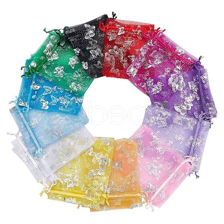 120 Pcs 12 Styles Lace Organza Drawstring Gift Bags OP-PH0001-25-1