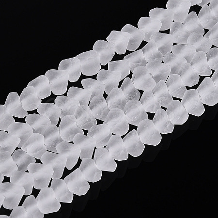 Frosted Transparent Glass Beads Strands GLAA-N016-4mm-11-1